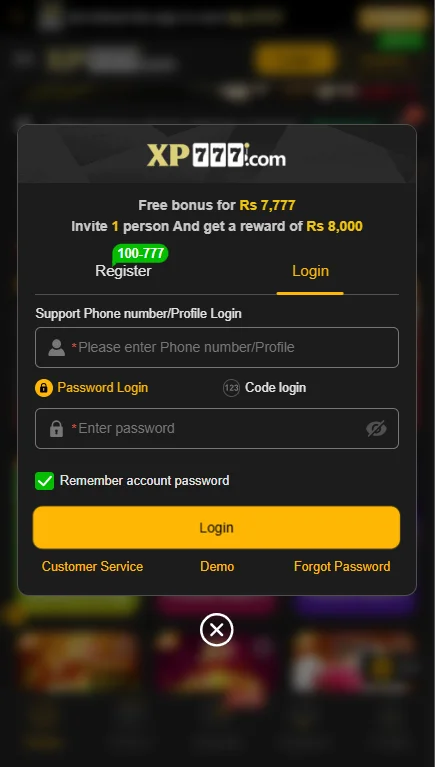 XP777 LOGIN