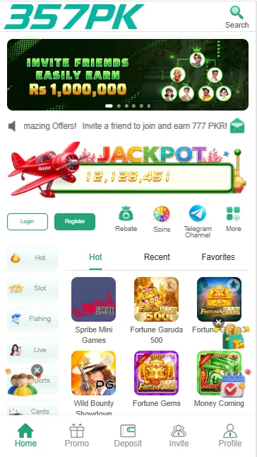 357PK Game homepage interface